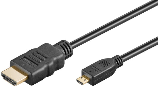 Cablu HDMI 2.0 - micro HDMI 3m 4K Ultra HD 2160p 60Hz negru Goobay 53786