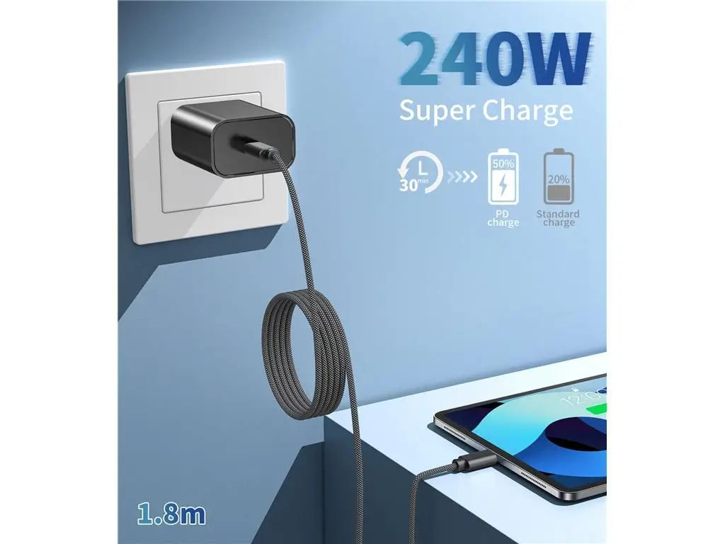 Cablu magnetic date / incarcare USB-C - USB-C Choetech XCC-1054-BK 1.2m PD 100W