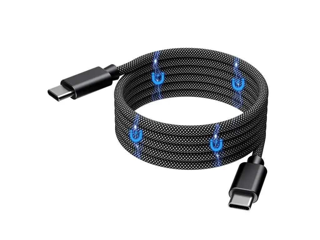 Cablu magnetic date / incarcare USB-C - USB-C Choetech XCC-1054-BK 1.2m PD 100W