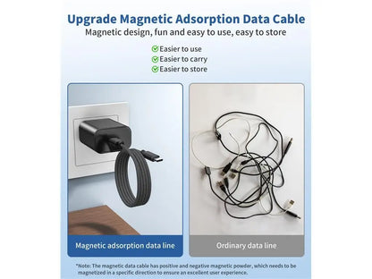 Cablu magnetic date / incarcare USB-C - USB-C Choetech XCC-1054-BK 1.2m PD 100W