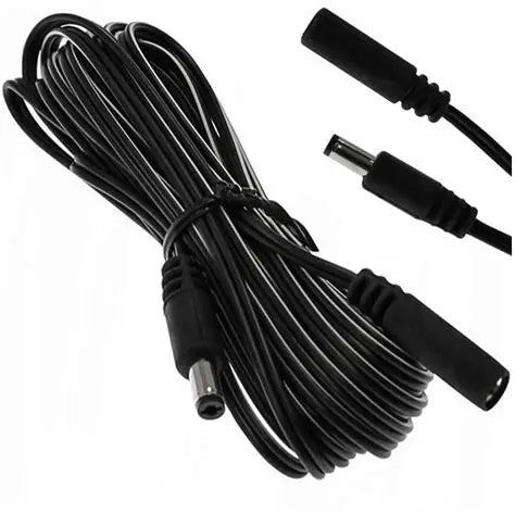 Cablu prelungitor 2x0.5mm2 DC 5.5/2.1 mufa - DC 5.5/2.1 mama 2m 5A drept negru ESPE KAB-2MWT/GN2.1