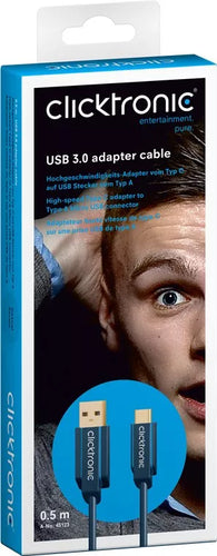 Cablu Profesional 0.5m USB TYPE C - USB 3.0 4.5W SuperSpeed 5Gbit/s OFC cupru aurit Clicktronic