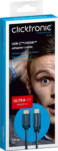 Cablu Profesional 1m USB TYPE C - HDMI Ultra HD 10Gbps 4K-60Hz cupru AWG32 aurit Clicktronic