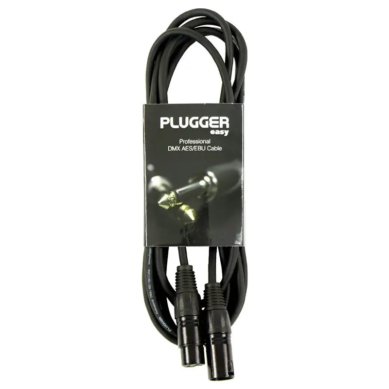 Cablu Professional XLR 3pin DMX mama - XLR 3pin DMX tata 3m PLUGGER CABD XF3XM3 3M00 EAS