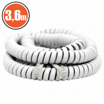 Cablu receptor telefon spiralat 4P/4C 3.6m alb RJ10 CCA