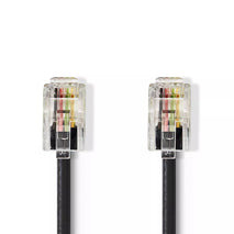 Cablu spiralat RJ10 tata - RJ10 tata 5m negru Nedis