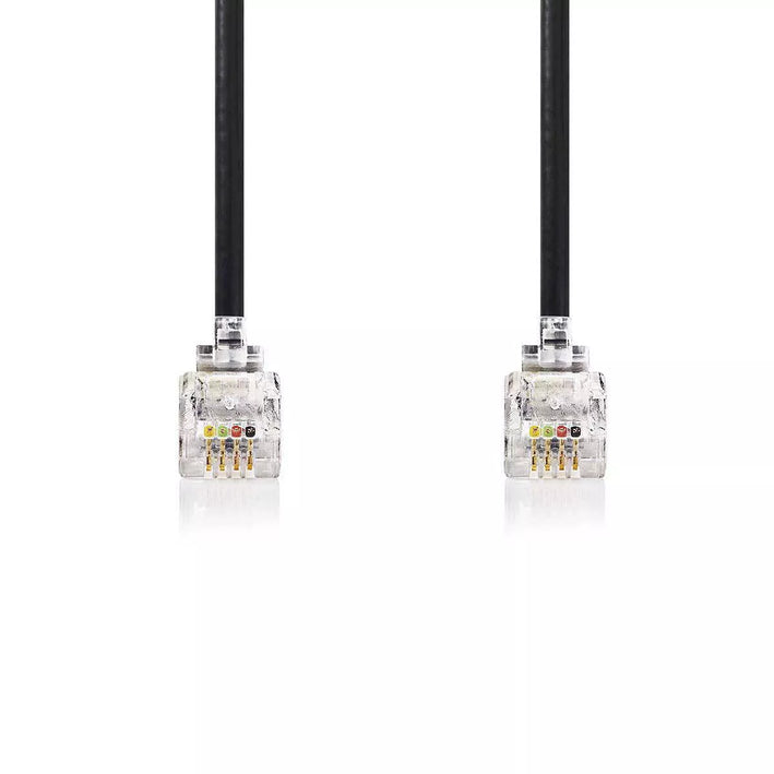 Cablu spiralat RJ10 tata - RJ10 tata 5m negru Nedis