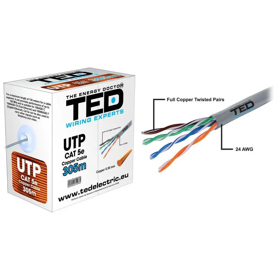 Cablu TED Wire Expert UTP Cat5e cupru integral 10m TED002495-1