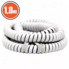 Cablu telefon-receptor spiralat RJ10 4P/4C 1.8m alb