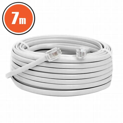 Cablu telefon RJ11 7m Fisa modulara 6P4C - fisa modulara 6P4C alb 20302