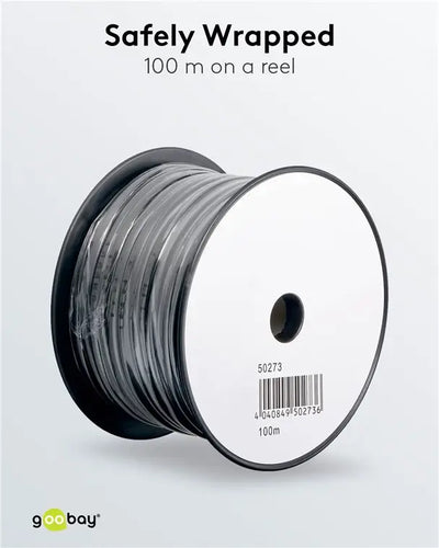 Cablu telefonic plat 6 fire negru AWG 30 Cupru Vanzare la metru liniar 50254 Goobay