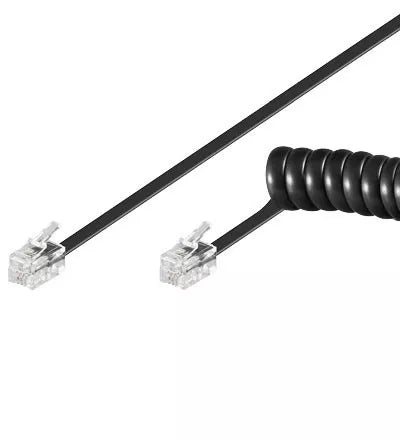 Cablu telefonic receptor spiralat 4m RJ10 4P4C Goobay