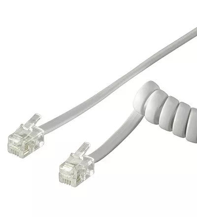 Cablu telefonic receptor spiralat RJ10 4m 4 pini 4 contacte Goobay