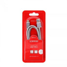 Cablu USB 2 in 1 cu conector USB Type C argintiu 1m protectie metalica Steel Line Skross