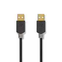 Cablu USB 2.0 A tata - A tata 2m Hi-Speed 480Mbps antracit Nedis