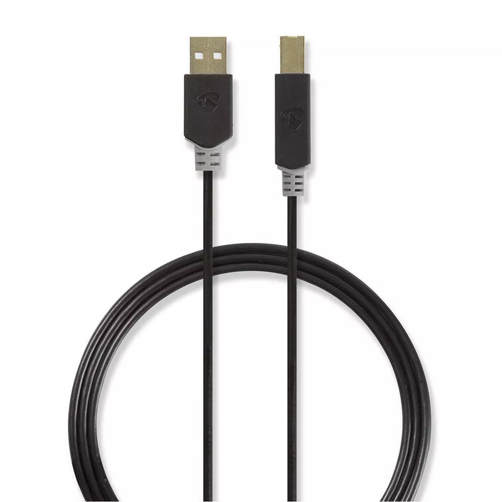 Cablu USB 2.0 A tata - USB-B tata imprimanta 3m antracit Nedis