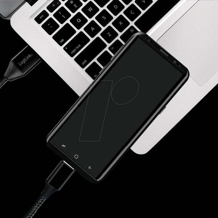 Cablu USB 2.0 A - USB type C 0.3m negru LOGILINK CU0139