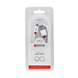 Cablu USB - 2in1 Lightning micro USB alb 1m Skross Essentials Line