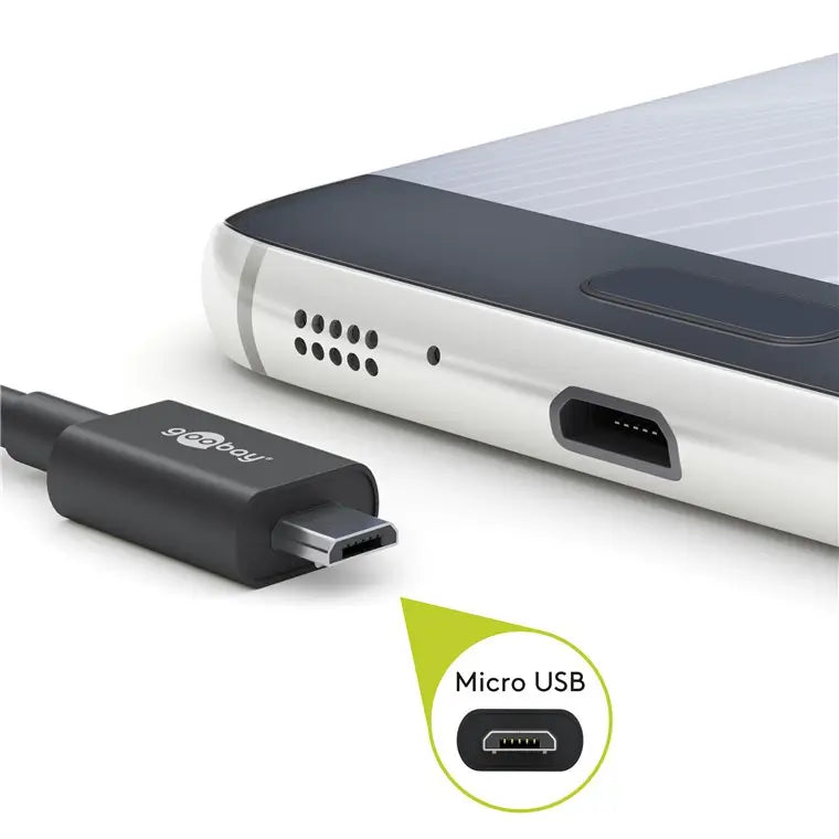 Cablu USB A tata - micro USB B tata 1m Goobay 46800