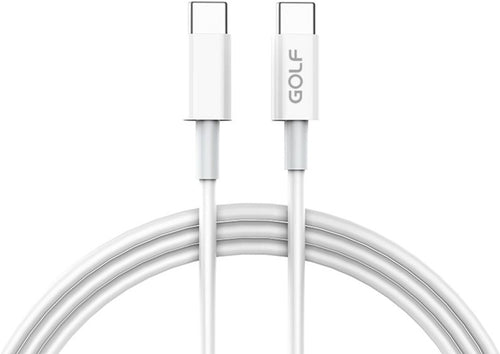 Cablu USB tip C la USB tip C 1m Golf Data Sync TPE PD 65W Quick Charge alb GC-81c A0115916