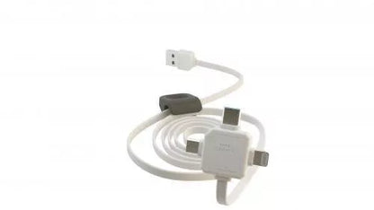 Cablu USB Type C micro USB Lightning 1.5m alb Allocacoc