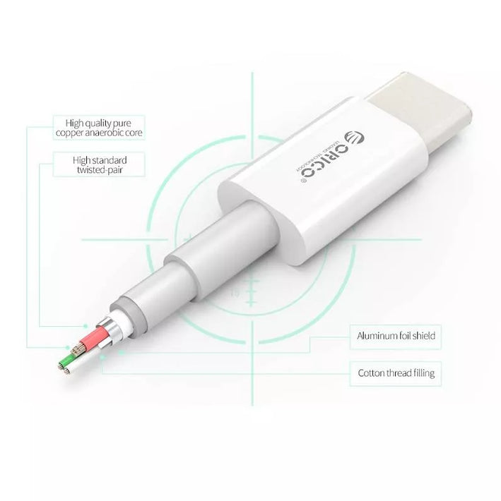Cablu USB type C tata-tata 1m alb Orico BCU-10