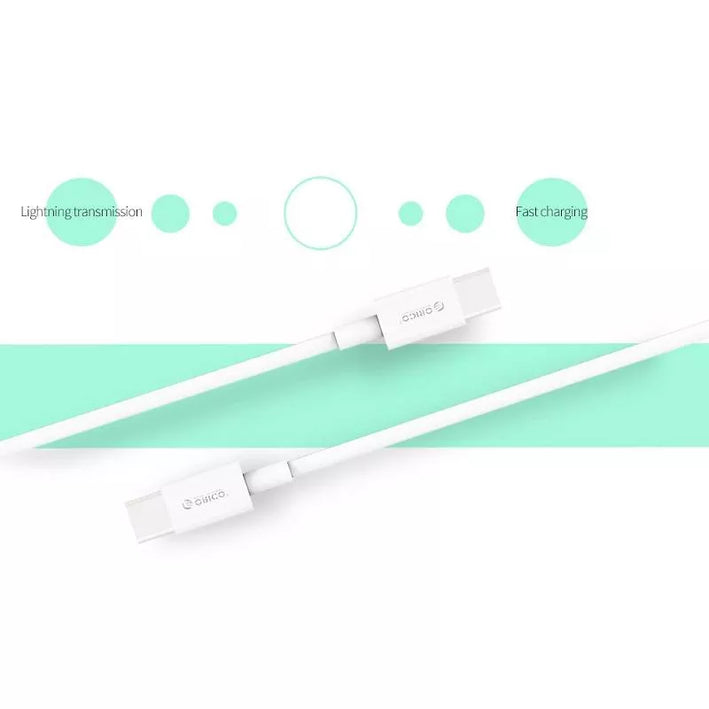 Cablu USB type C tata-tata 1m alb Orico BCU-10