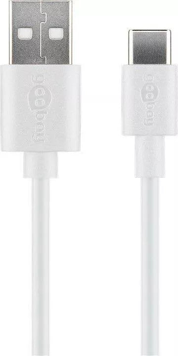 Cablu USB Type C tata - USB 2.0 tata 1m 3A 0.48Gbit/s alb Goobay