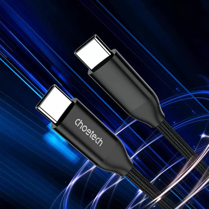 Cablu USB type C - USB type C PD 240W 5A 1m negru textil Choetech XCC-1035-BK