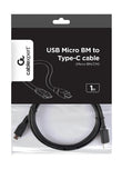 Cablu USB2.0 B micro mufa - USB type C mufa 1m negru PVC GEMBIRD CCP-USB2-MBMCM-1M