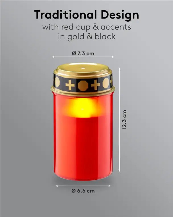 Candela lumanare cu LED rosie cu palpaire IP44 2xAA Goobay 77757