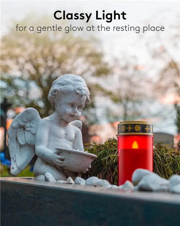 Candela lumanare cu LED rosie cu palpaire IP44 2xAA Goobay 77757