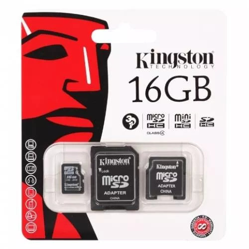 Card microSD 16GB Clasa 4 cu adaptor SD Kingston