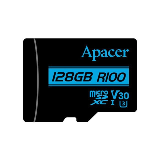 Card microSDXC UHS-I U3 V30 Apacer 128GB R100 Ultra HD Video cu adaptor SD AP128GMCSX10U7-R