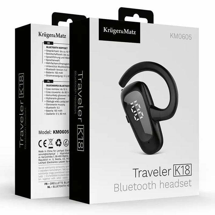 Casca bluetooth 5.2 10 ore K18 Kruger&Matz KM0605
