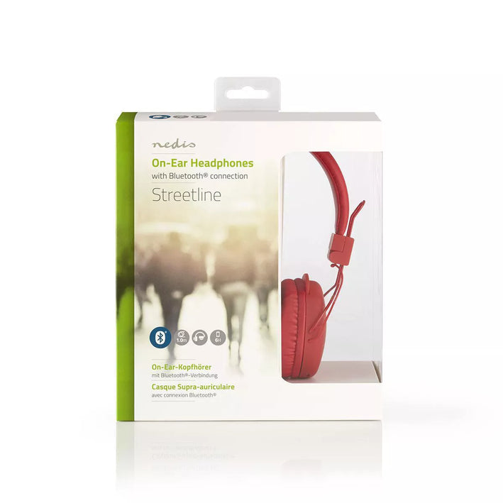 Casti multimedia bluetooth rosu NEDIS