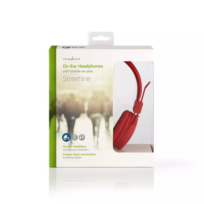 Casti multimedia fara microfon 1.2m rosu NEDIS