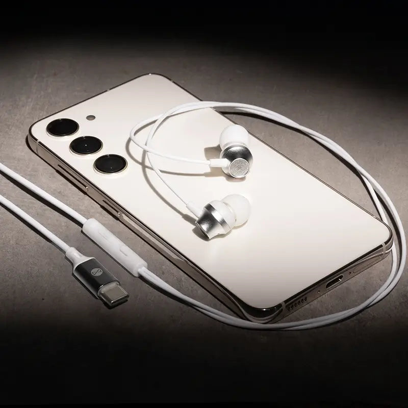 Casti stereo cu microfon mufa USB TYPE C 1.2m 32ohm alb FOREVER GSM187600