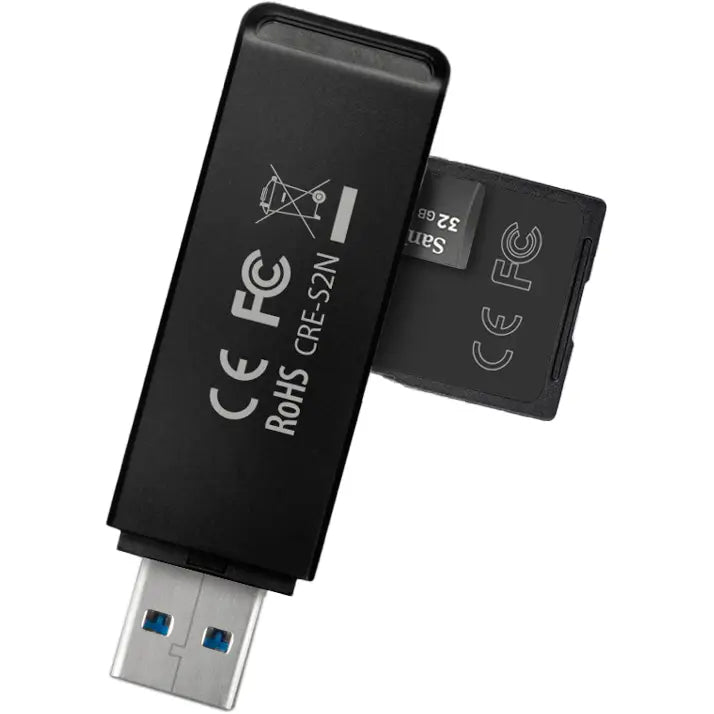 Cititor carduri AXAGON CRE-S2N USB 3.2 tip-A slim la SD /microSD