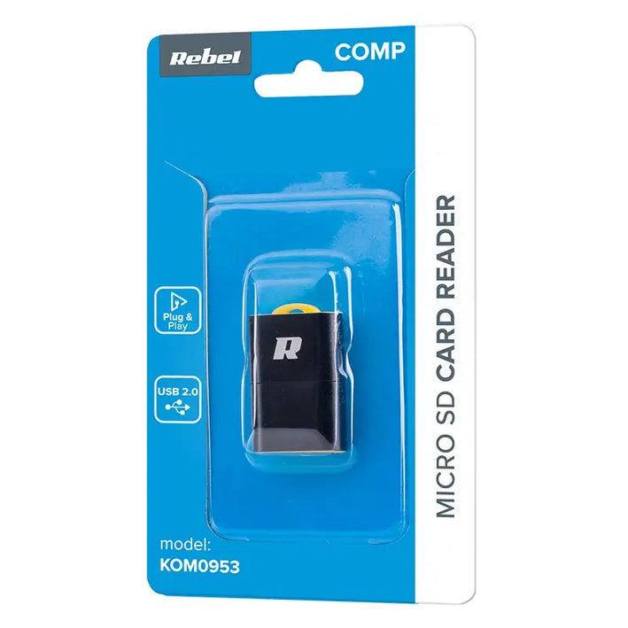 Cititor carduri MicroSD negru R60 REBEL KOM0953