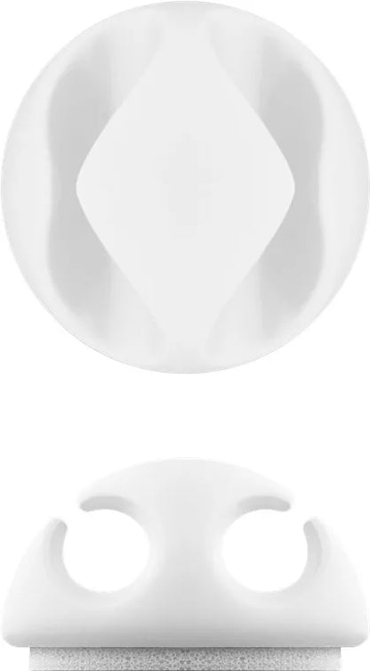 Cleme pentru gestionarea cablurilor cu 2 sloturi Goobay set 6buc alb