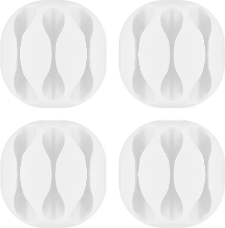 Cleme pentru gestionarea cablurilor cu 3 sloturi Goobay set 4buc alb