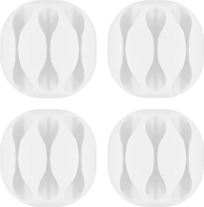 Cleme pentru gestionarea cablurilor cu 3 sloturi Goobay set 4buc alb