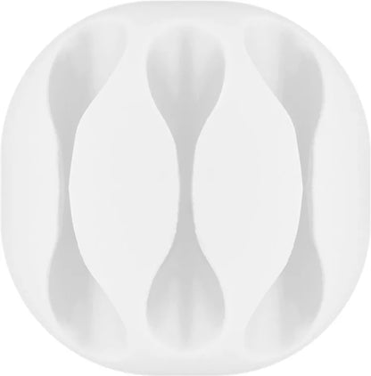 Cleme pentru gestionarea cablurilor cu 3 sloturi Goobay set 4buc alb