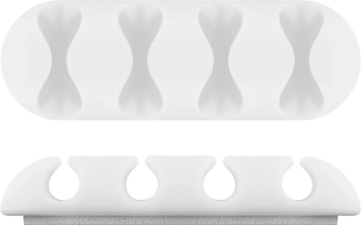 Cleme pentru gestionarea cablurilor cu 4 sloturi Goobay set 2buc alb