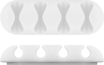 Cleme pentru gestionarea cablurilor cu 4 sloturi Goobay set 2buc alb