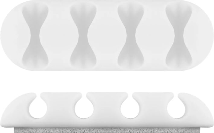 Cleme pentru gestionarea cablurilor cu 4 sloturi Goobay set 2buc alb