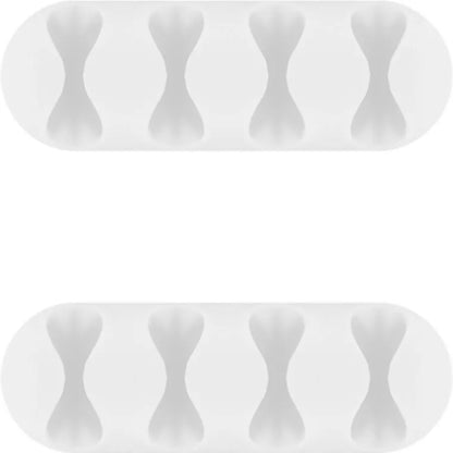 Cleme pentru gestionarea cablurilor cu 4 sloturi Goobay set 2buc alb