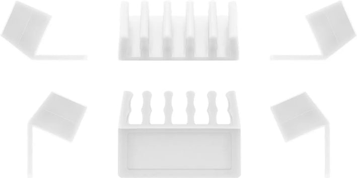 Cleme pentru gestionarea cablurilor cu 5 sloturi Goobay set 2buc alb