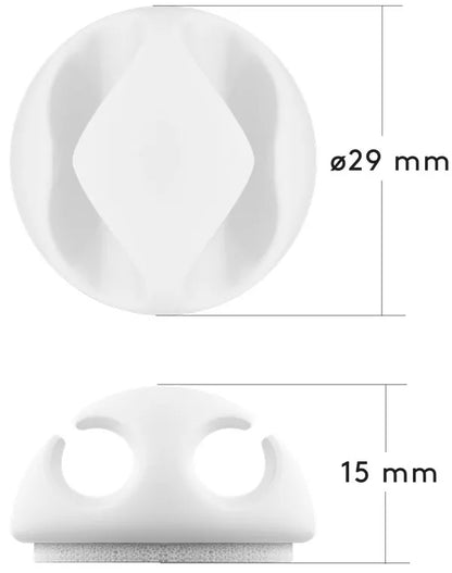 Cleme pentru gestionarea cablurilor Goobay set 5buc alb